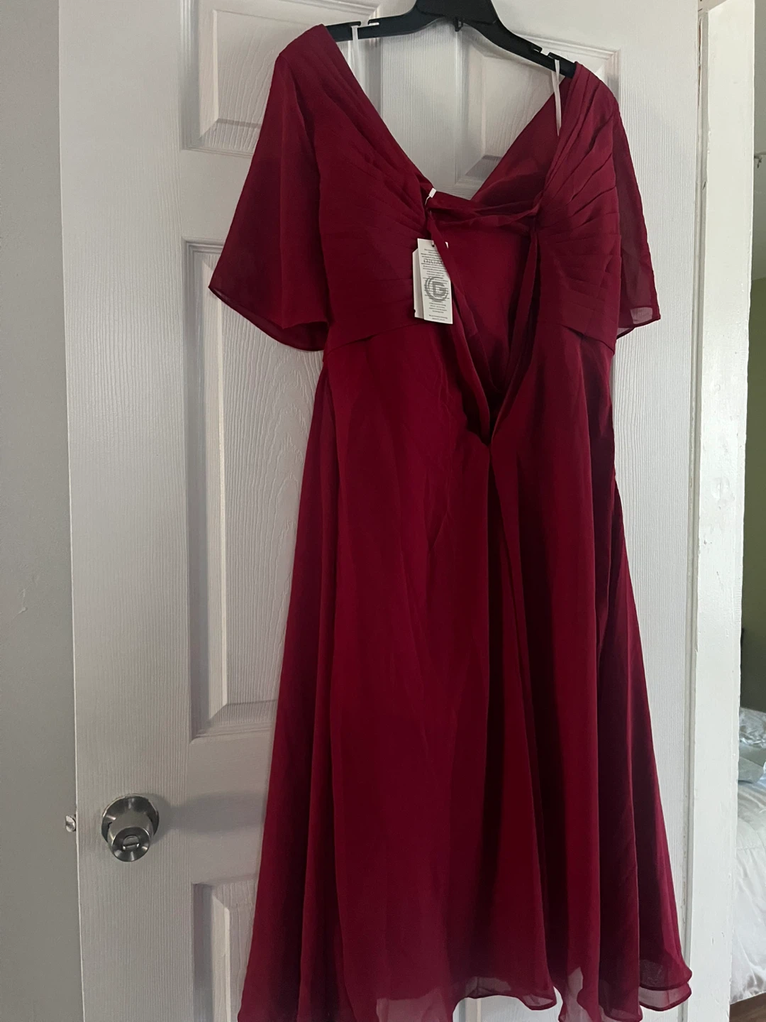 DIGAO Burgundy Chiffon Evening Dress - photo 2