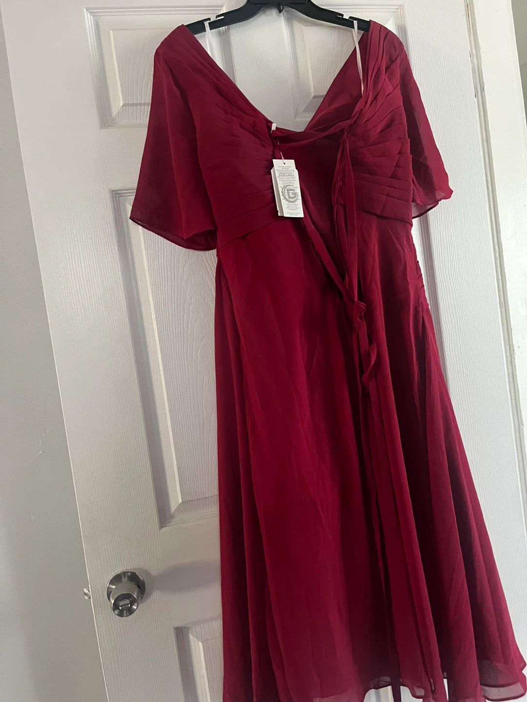 DIGAO Burgundy Chiffon Evening Dress - photo 3