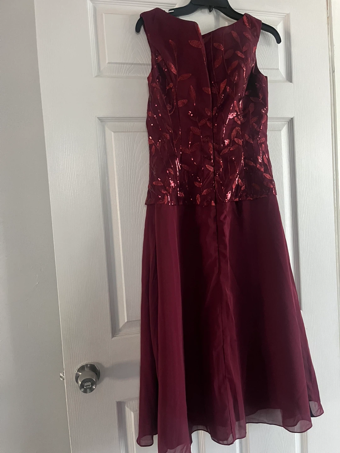 Burgundy Sequined Dress and Bolero Set