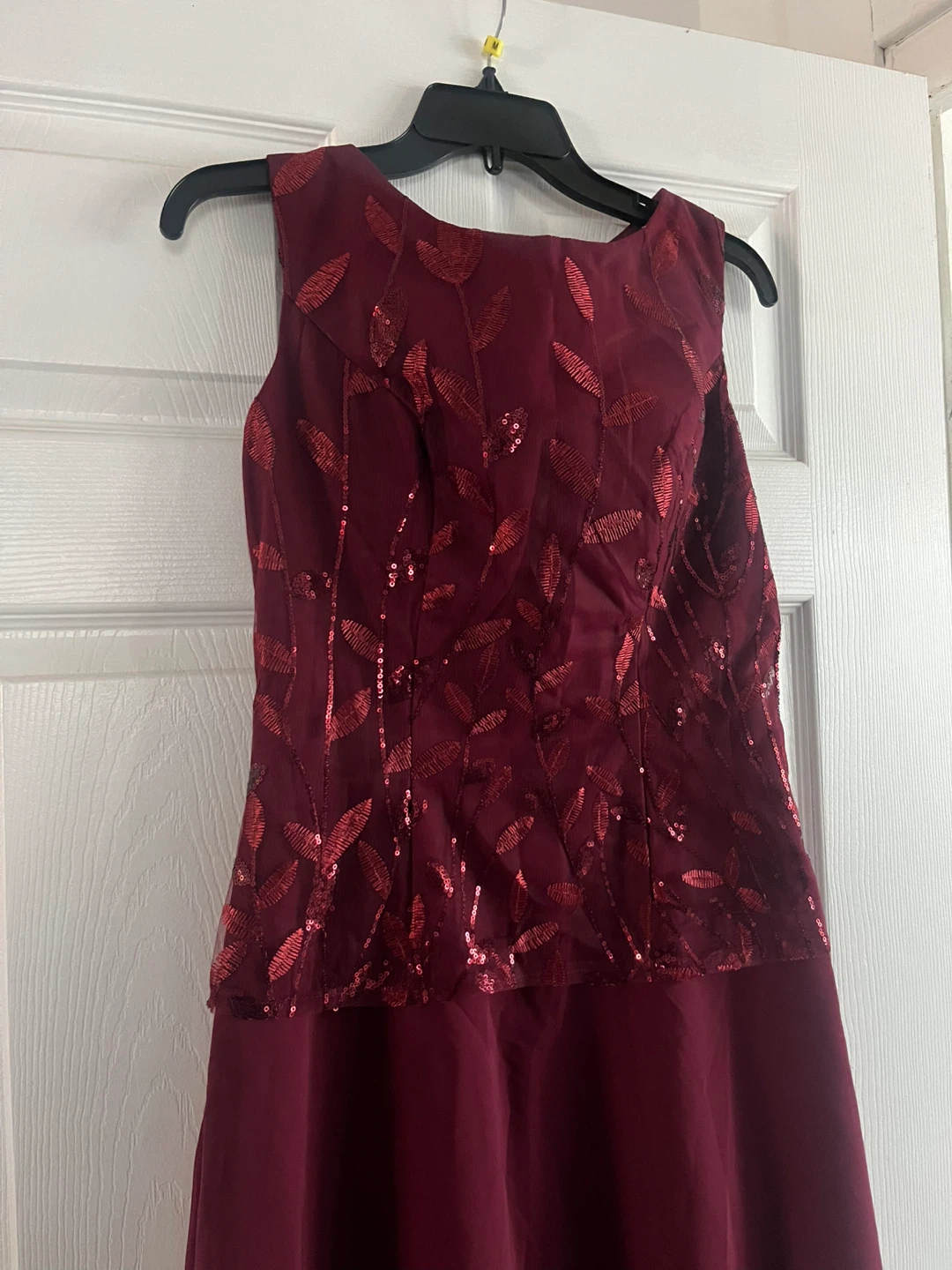 Burgundy Sequined Dress and Bolero Set - photo 3