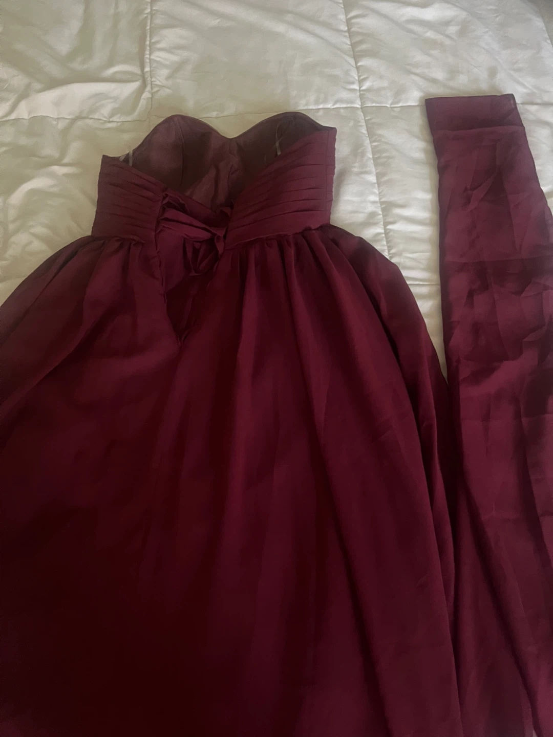 Burgundy Chiffon Halter Evening Gown - photo 4