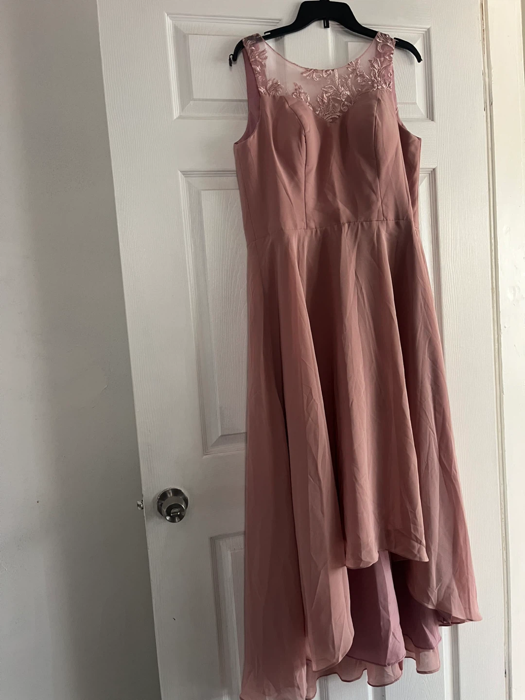 Dusty Rose Formal Lace Dress