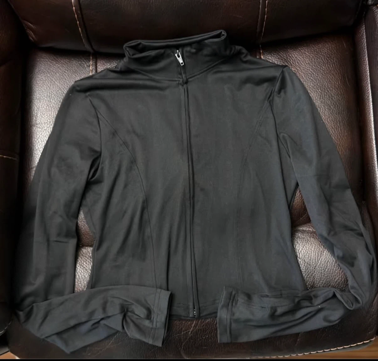 NEW, NEVER WORN Black Athletic Mock Neck Zip-Up Jacket