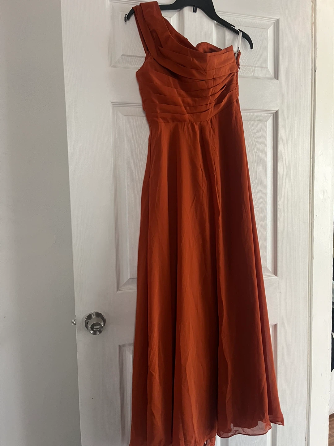 Rust-Colored One-Shoulder Dress - photo 3