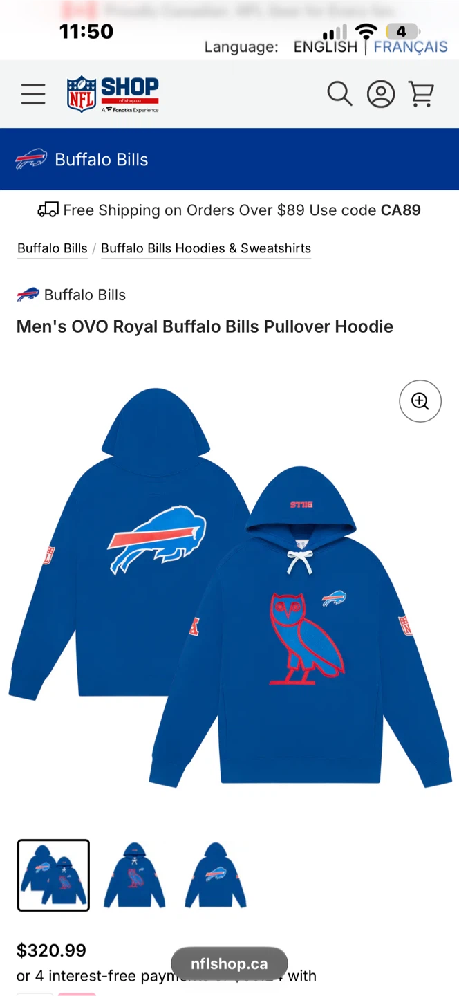 OVO x NFL Pullover Hoodie- New with tags- Multiple teams