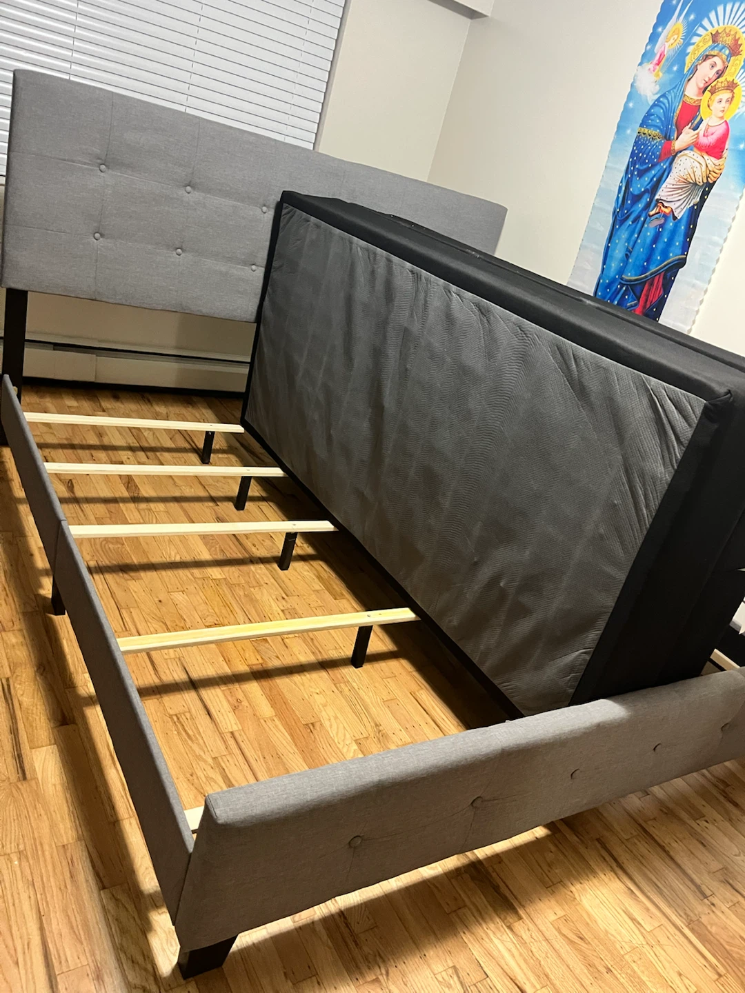 King The Brick Upholstered Bed Frame and Foundation - photo 5