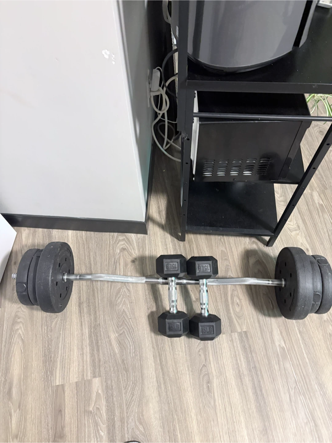Weight Set with EZ Curl Bar and Dumbbells
