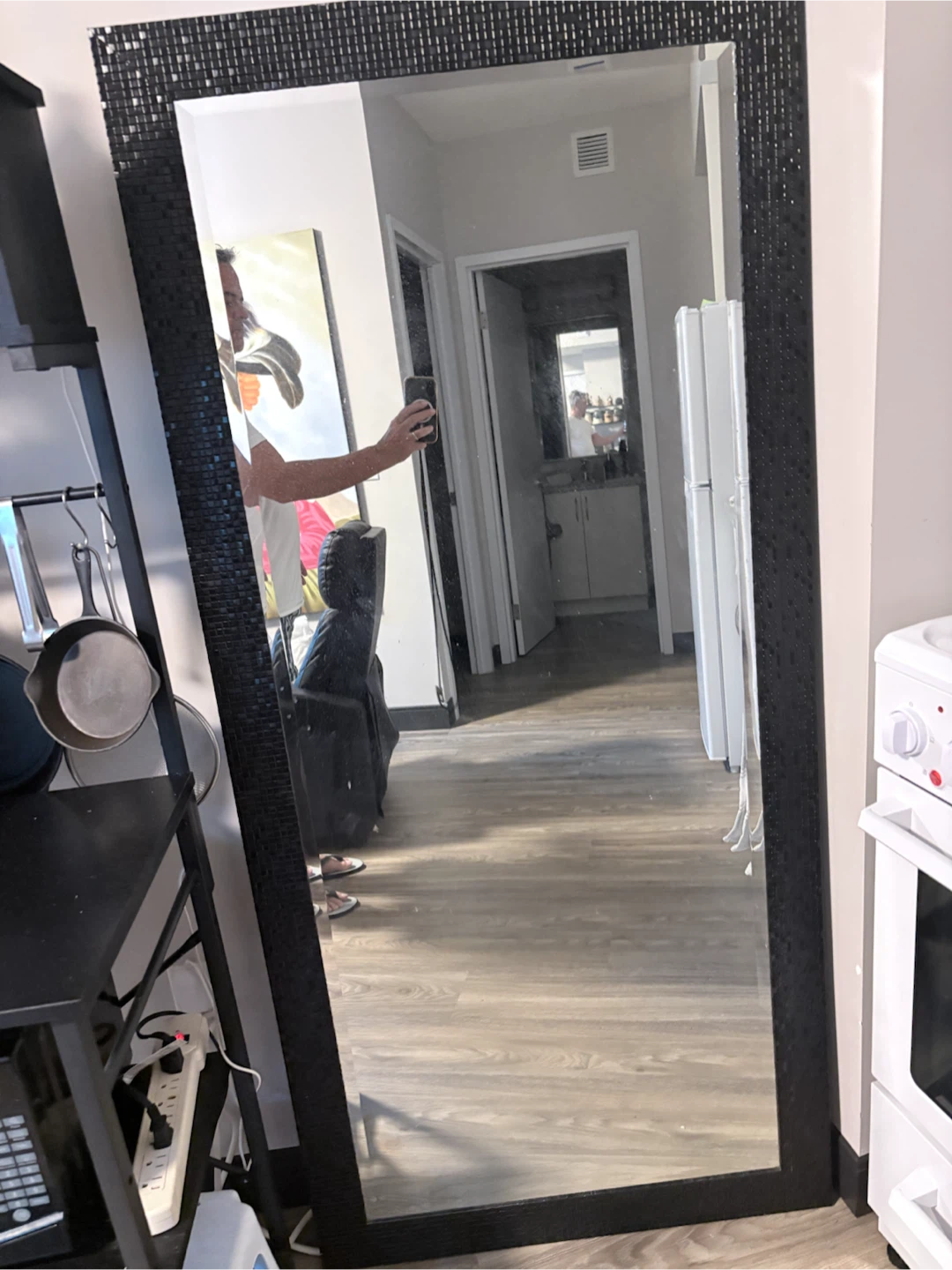 Black Mosaic Tile Full Length Mirror (29”x63”)