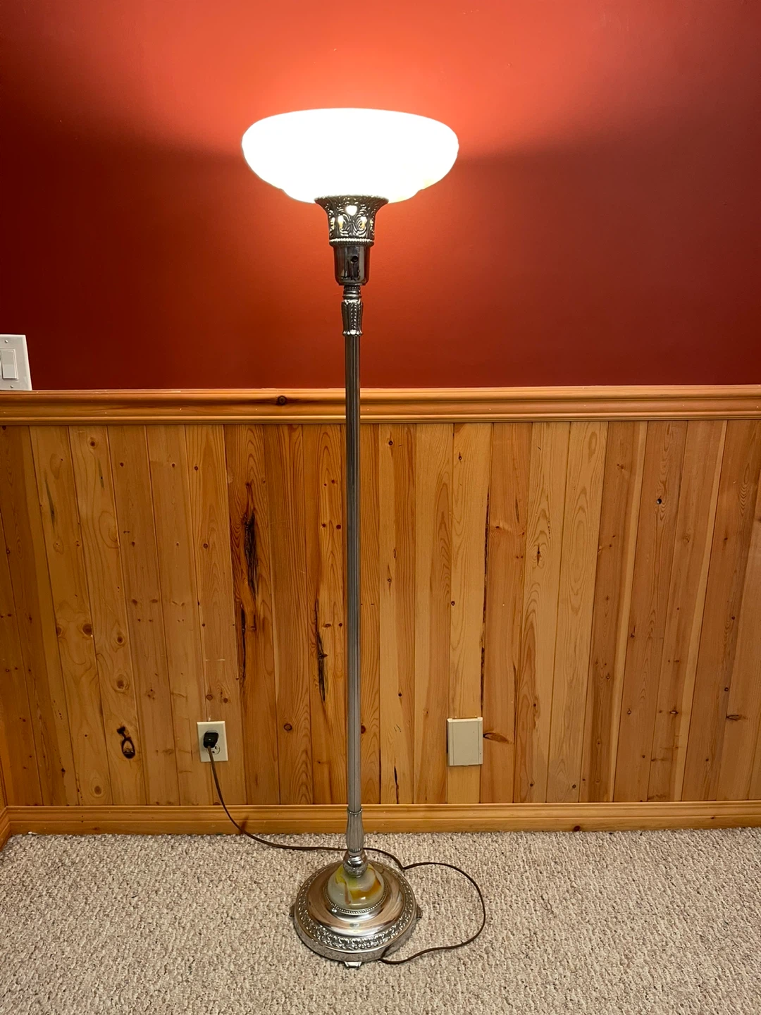 A beautiful vintage torchiere floor lamp