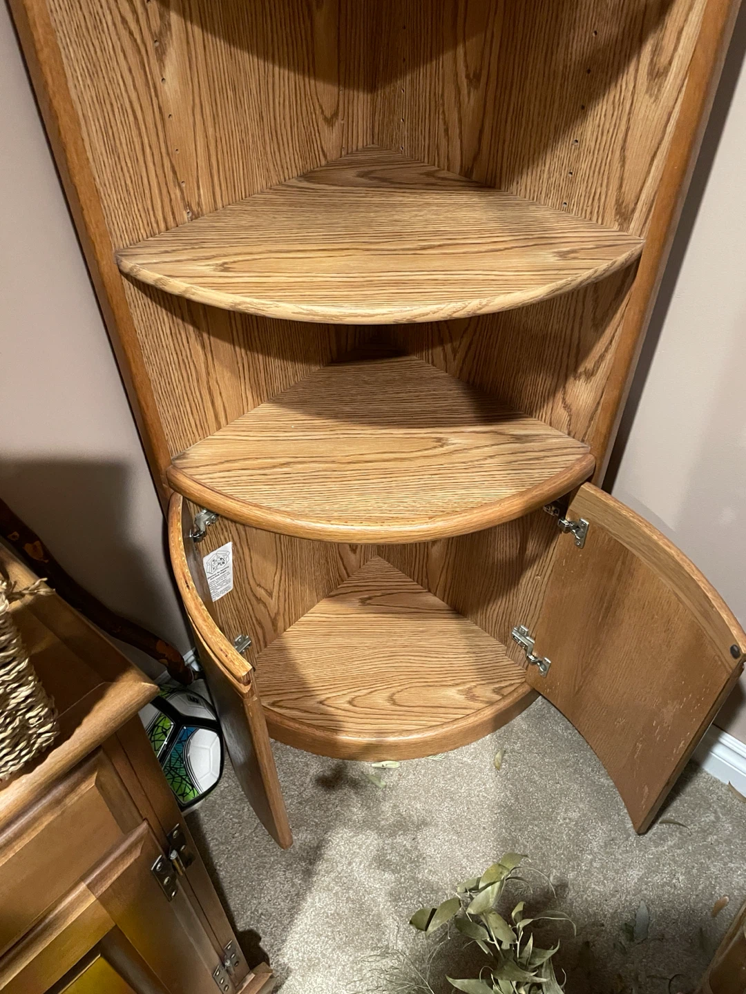 Oak Corner Display Cabinet - photo 2