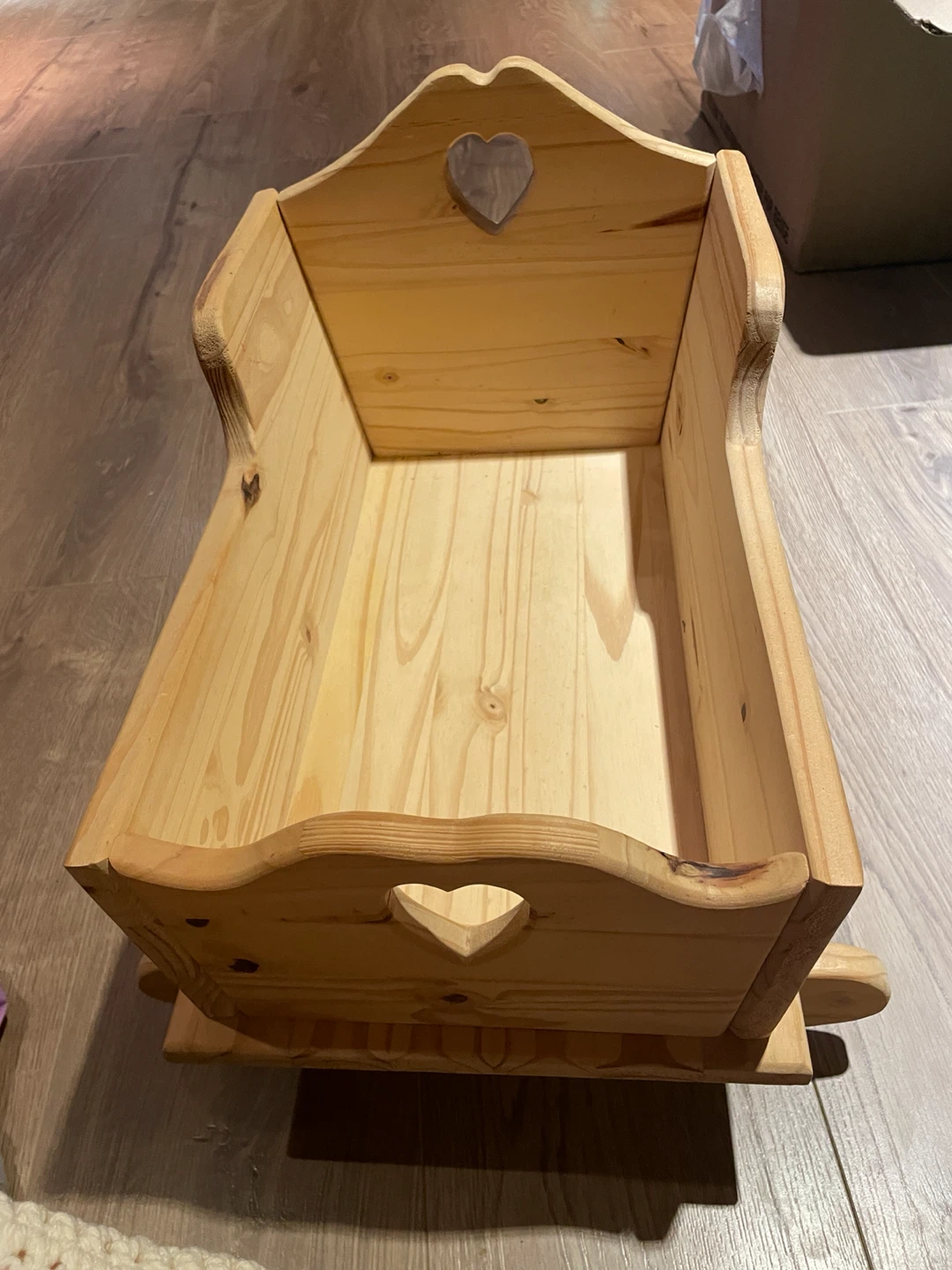 Wooden Doll Rocking Cradle with Bedding - photo 3