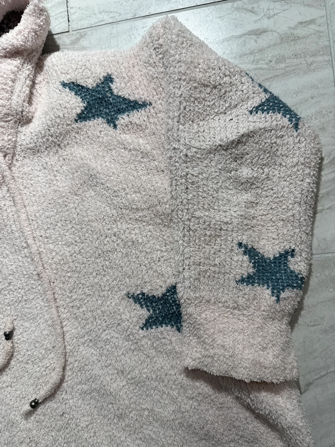 POL Star Pattern Fuzzy Hoodie - photo 3