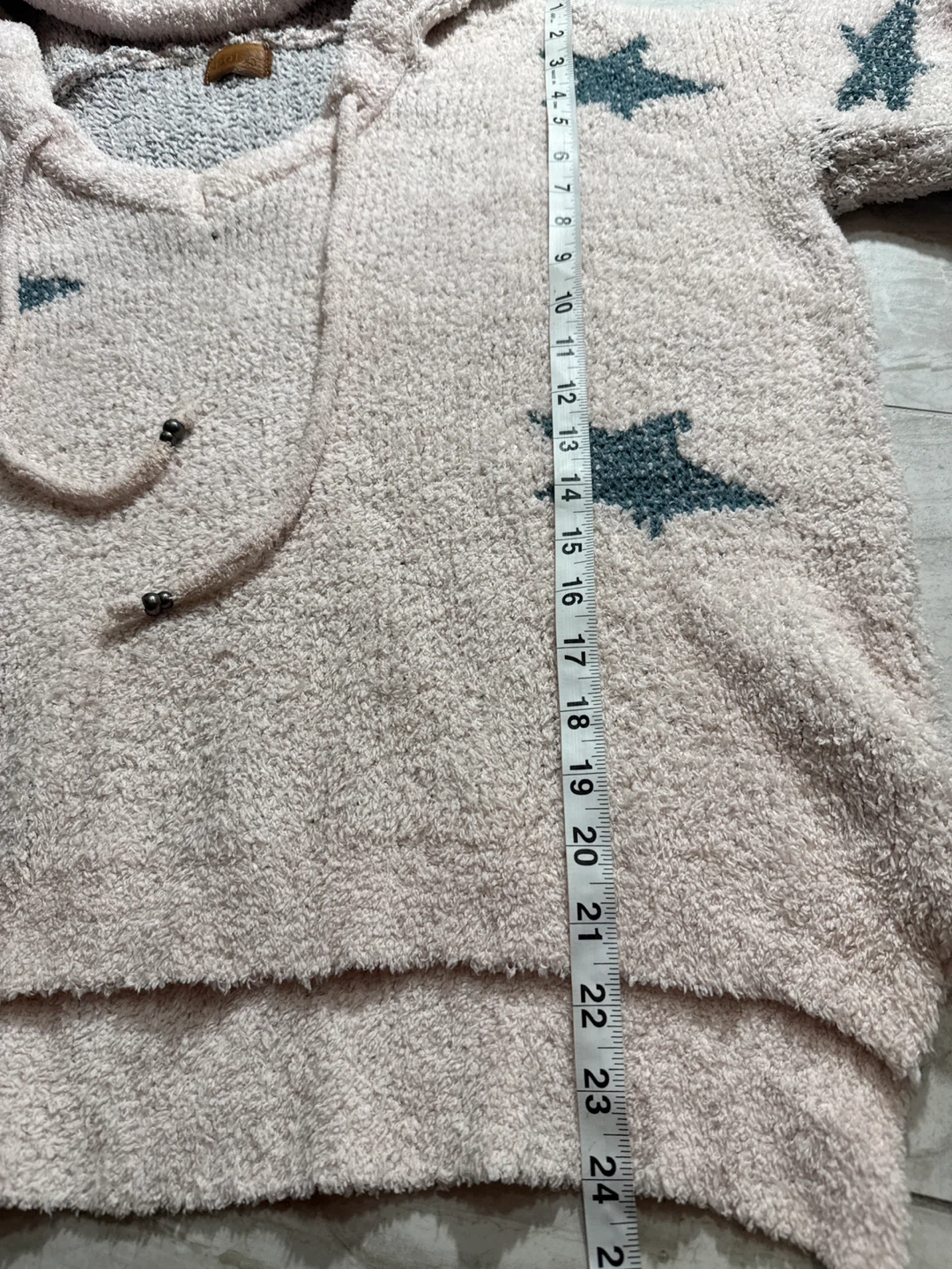 POL Star Pattern Fuzzy Hoodie - photo 5
