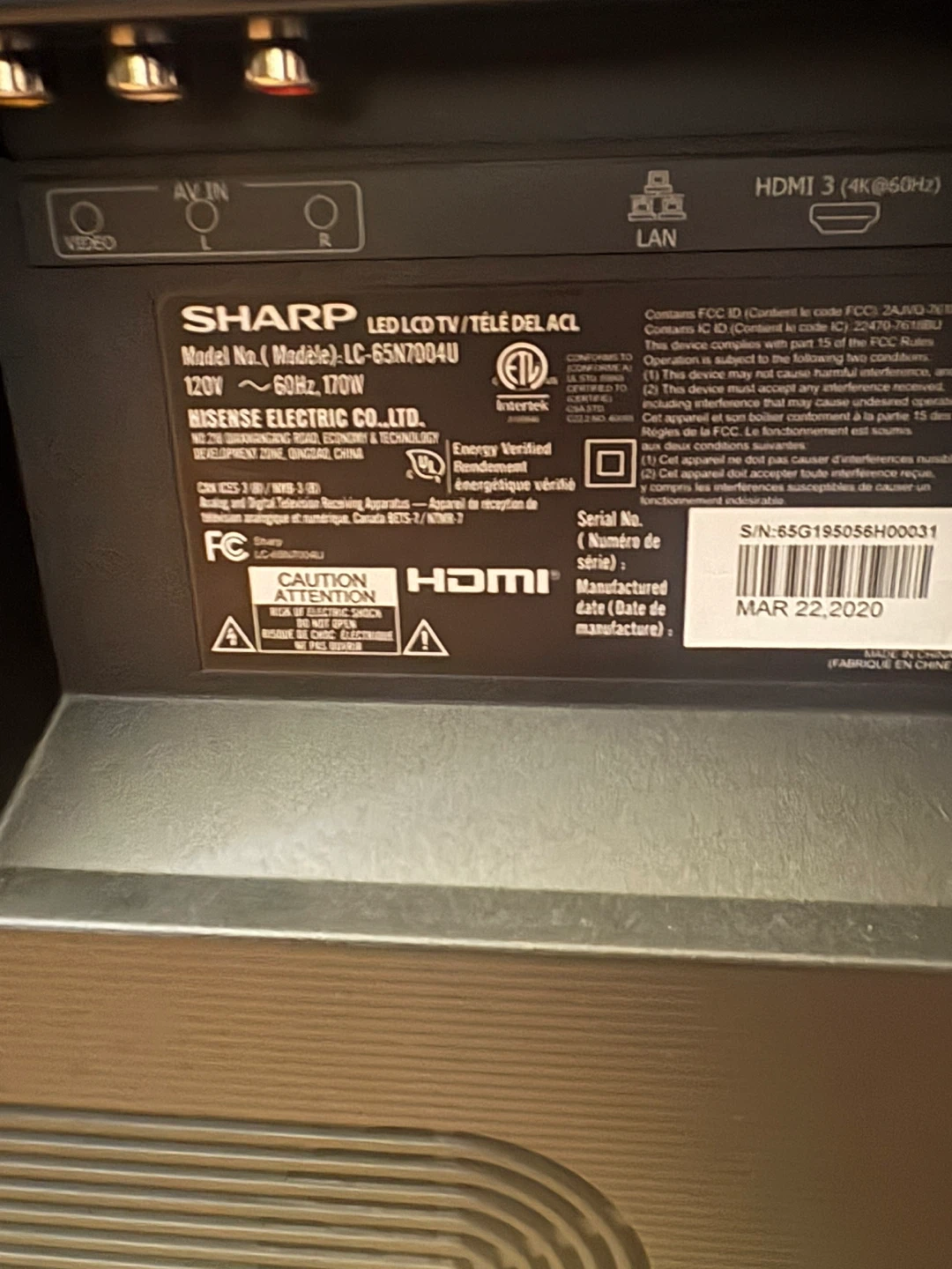 Sharp 65-inch LED LCD TV- smart tv- perfect working condition - photo 2