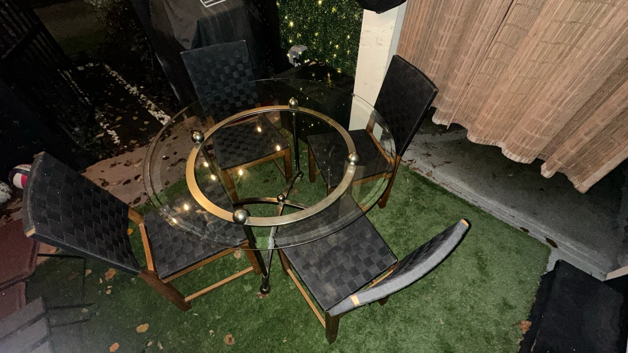 Glass Dining Table with 4 Woven Chairs - photo 3