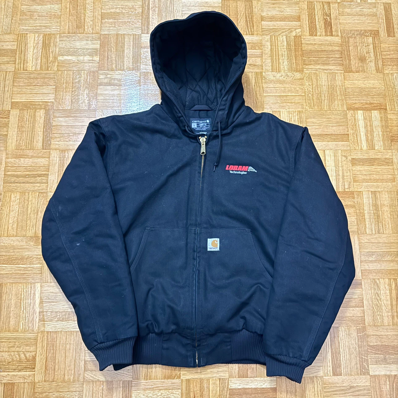 Carhartt Loose Fit Black Hooded Jacket Large