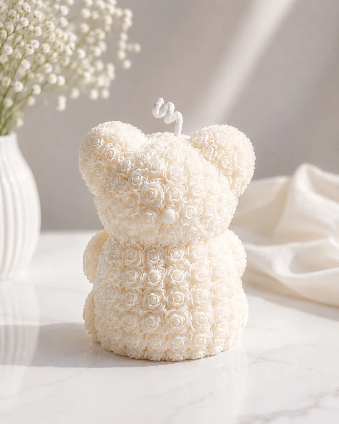 Rose Teddy Bear Candle - photo 2