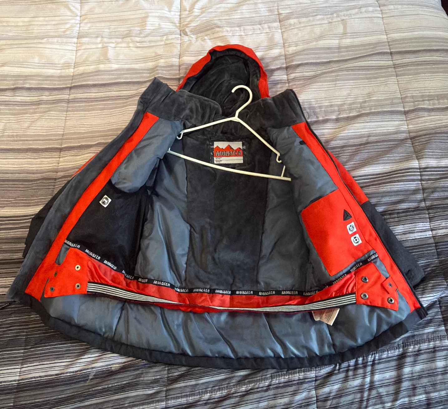 Monster Kids Winter/Snow Jacket – Size 8 – Red/Black - photo 3
