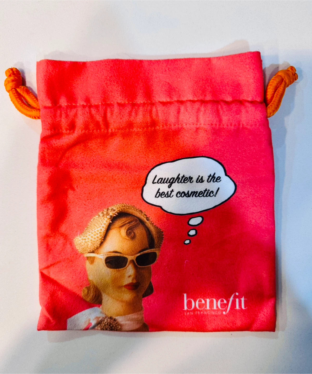 Benefit Retro Peach Color Cosmetics Drawstring Pouch_NWOT