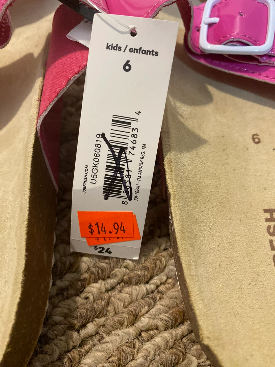 Joe Fresh Kids Pink Sandals Size 6 - photo 2