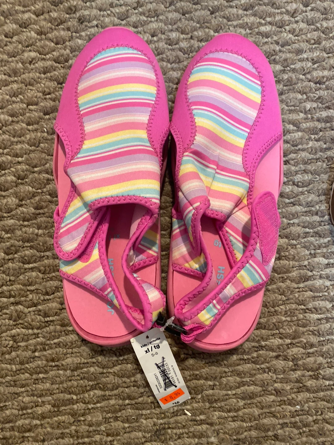 Joe Fresh Kids Striped Swim Shoes Pink