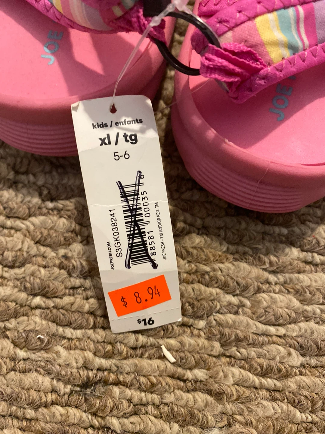 Joe Fresh Kids Striped Swim Shoes Pink - photo 2