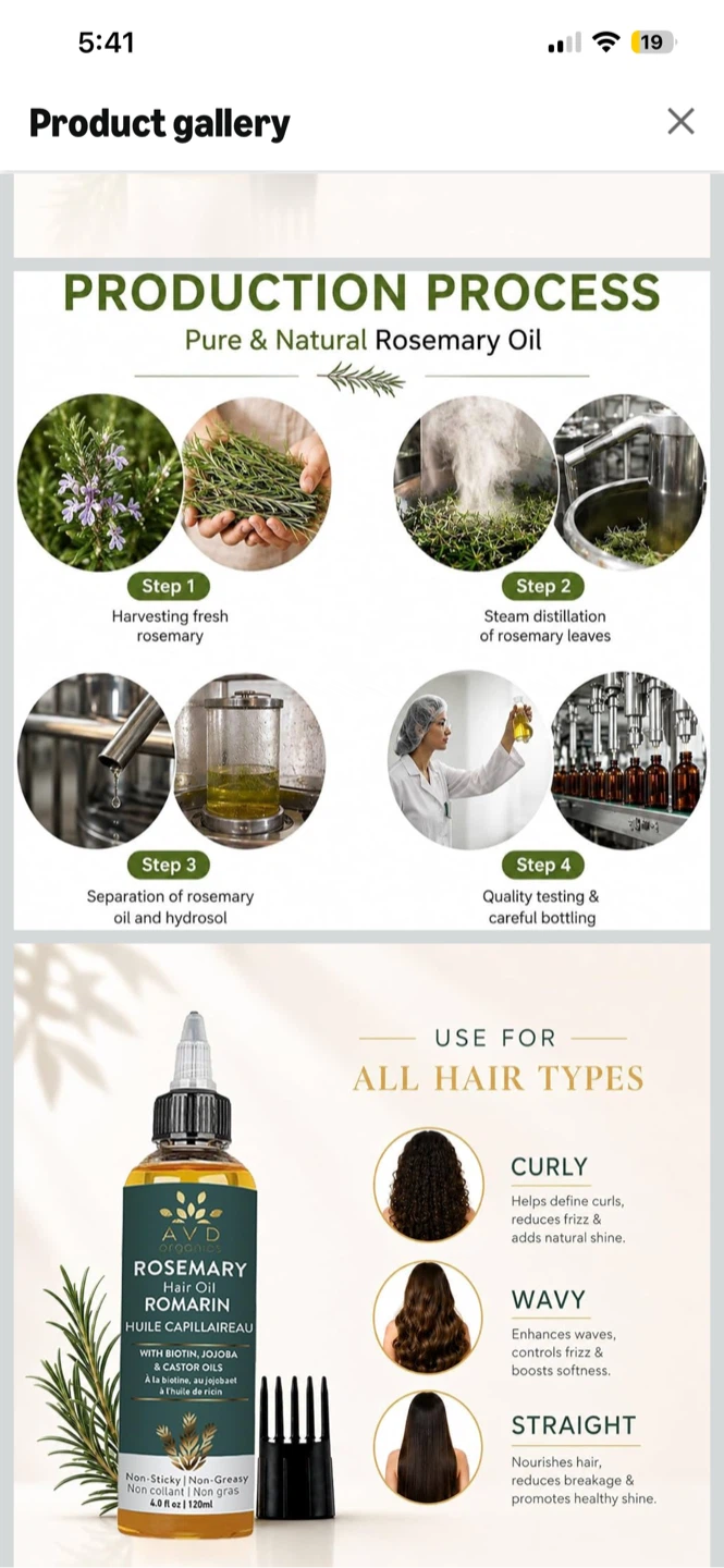 AVD Organics Rosemary Hair Oil 120ml - photo 2