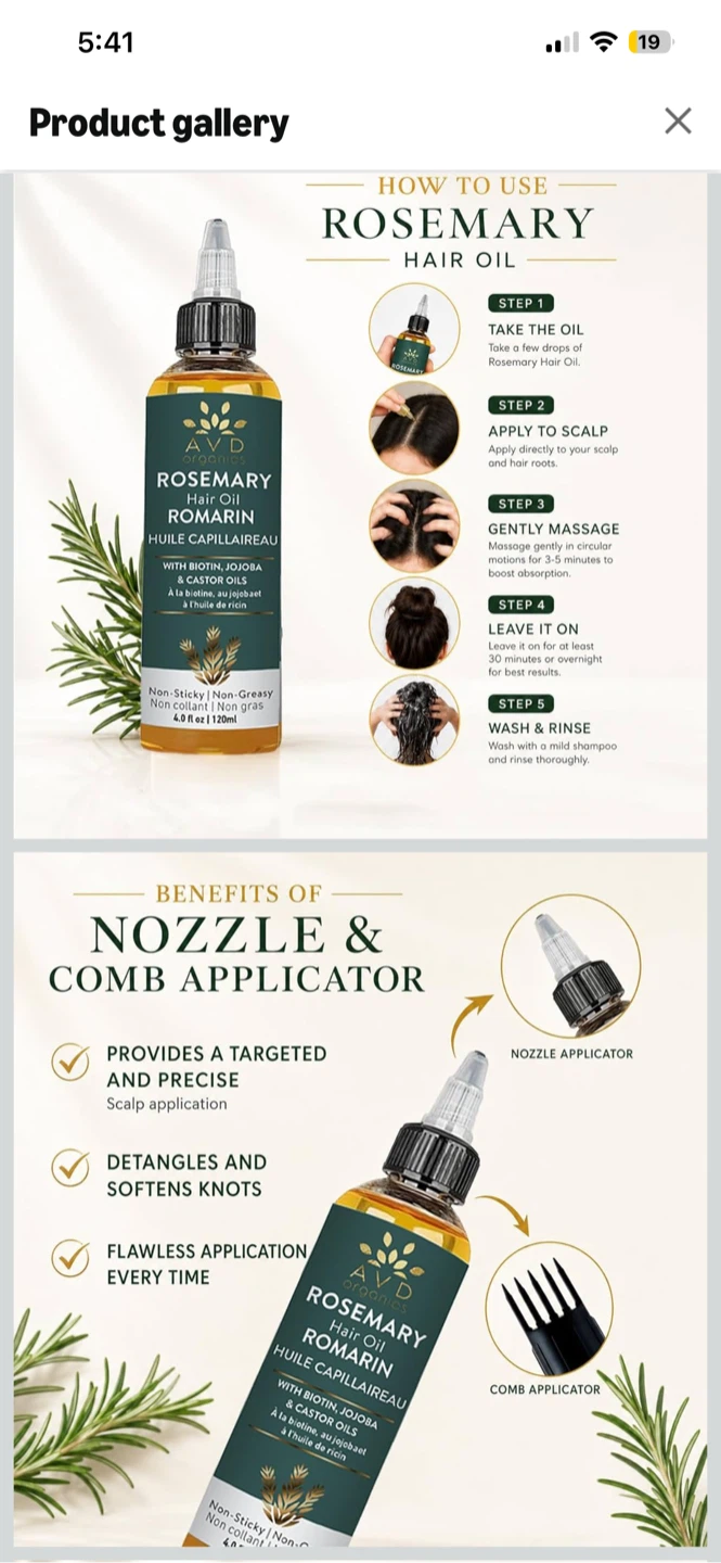 AVD Organics Rosemary Hair Oil 120ml - photo 3