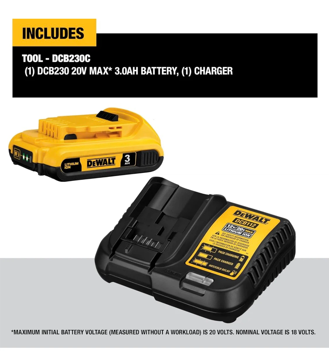 Dewalt 20V Max Battery and Charger Set - photo 2