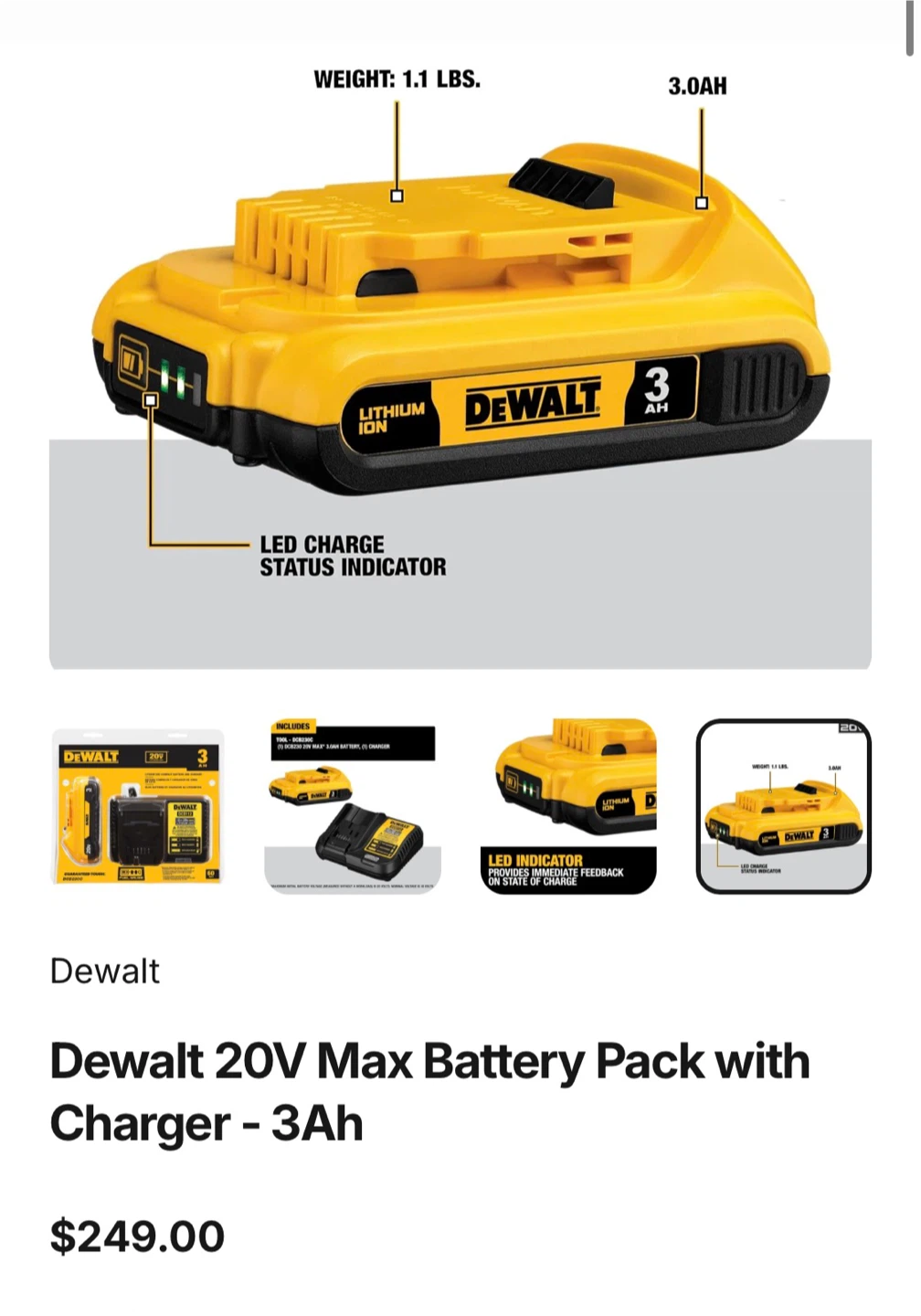 Dewalt 20V Max Battery and Charger Set - photo 5