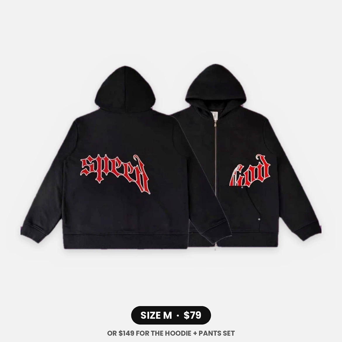 Speed God Full-Zip Hoodie and pants