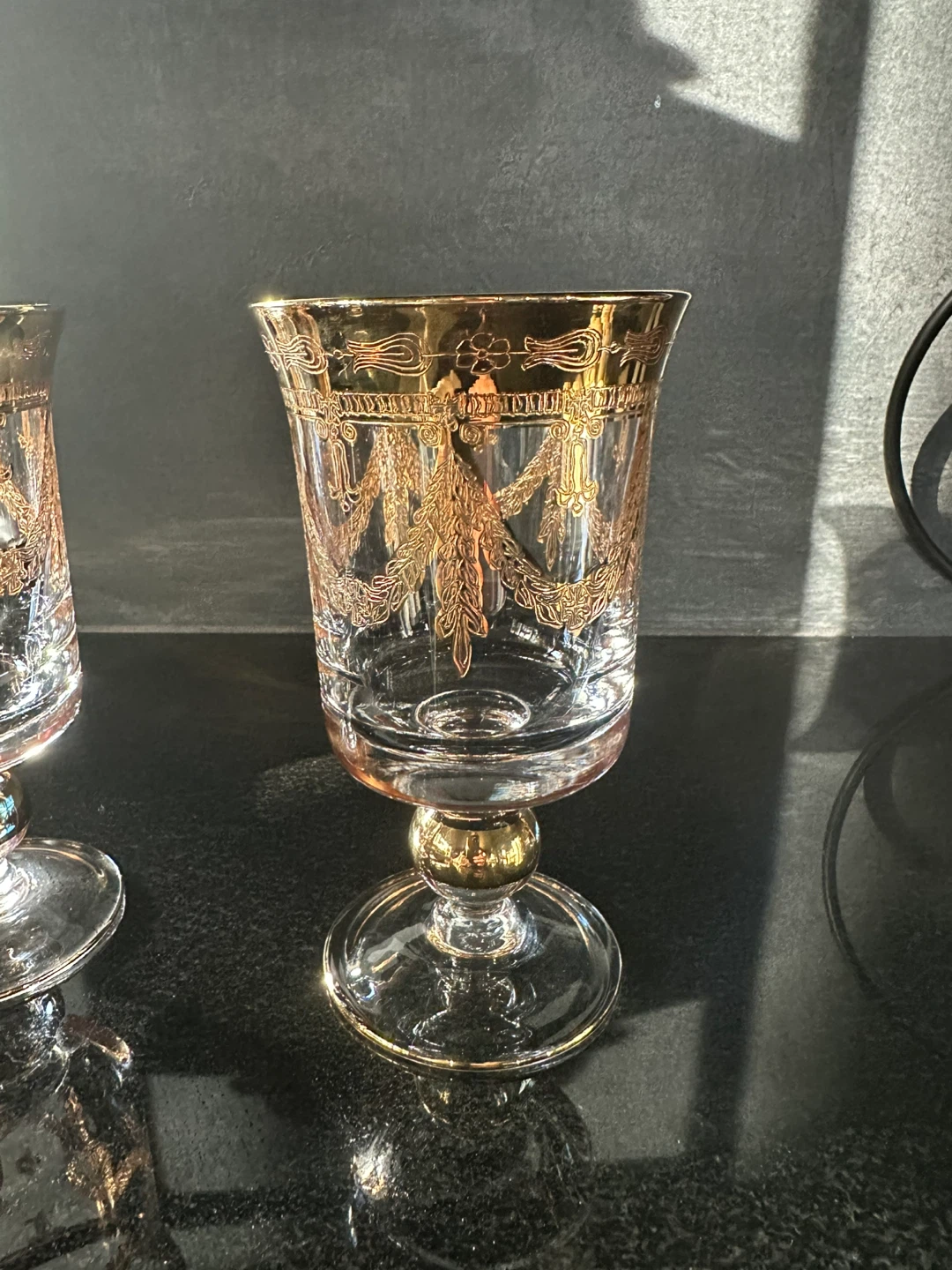 VINTAGE NIEMAN MARCUS - Decorated glass goblets  – Set of six - photo 2
