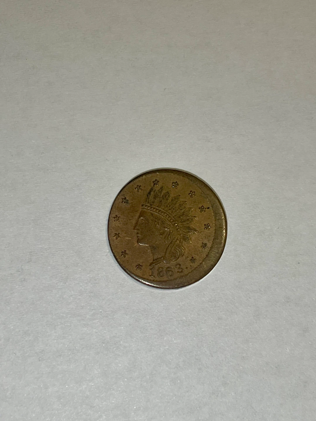 1863 Civil War Token Not One Cent - photo 3