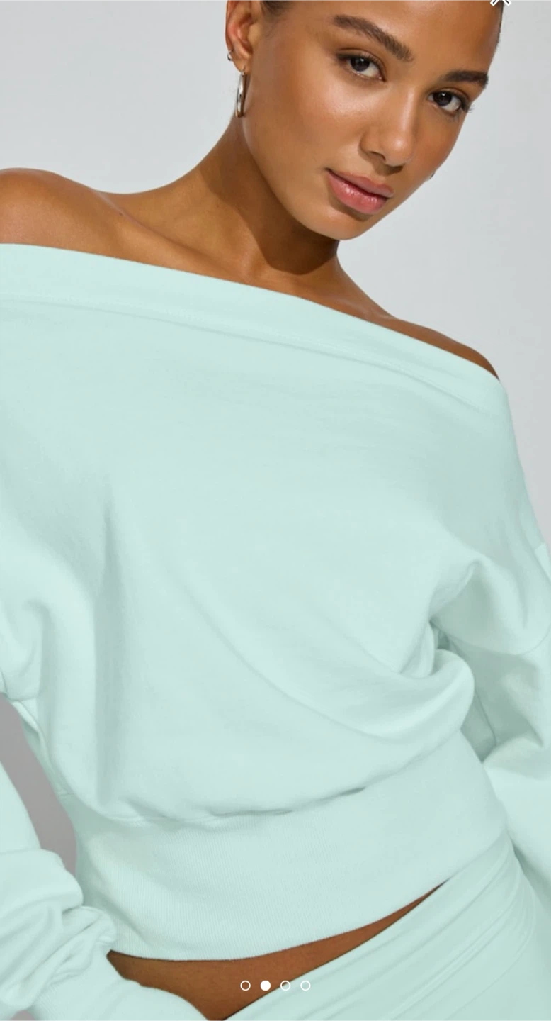 Garage Soft Terry Off-Shoulder Sweatshirt
