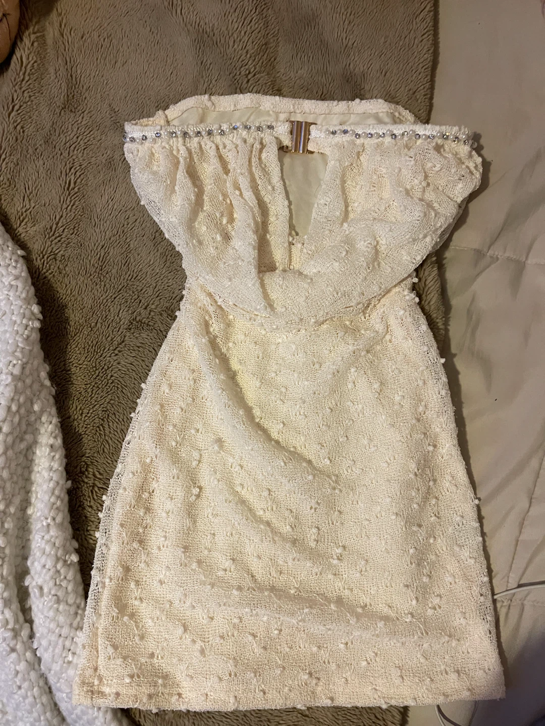 Cream Lace Mini Dress - photo 2