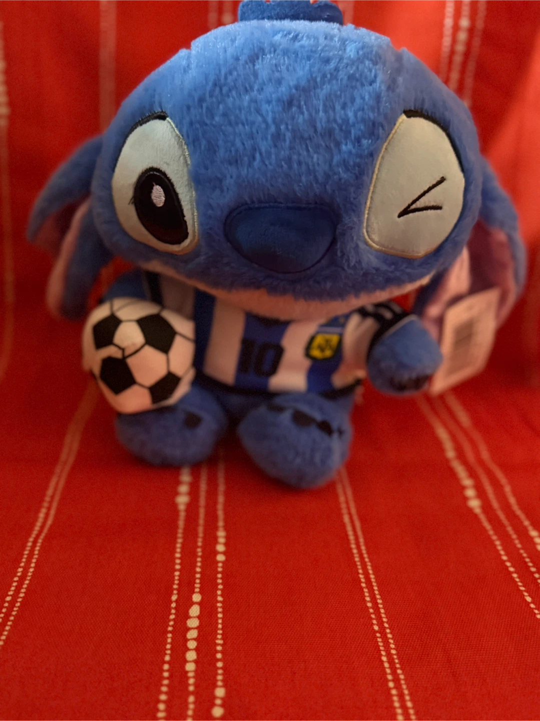 Disney Stitch Plushie Argentina Soccer Jersey