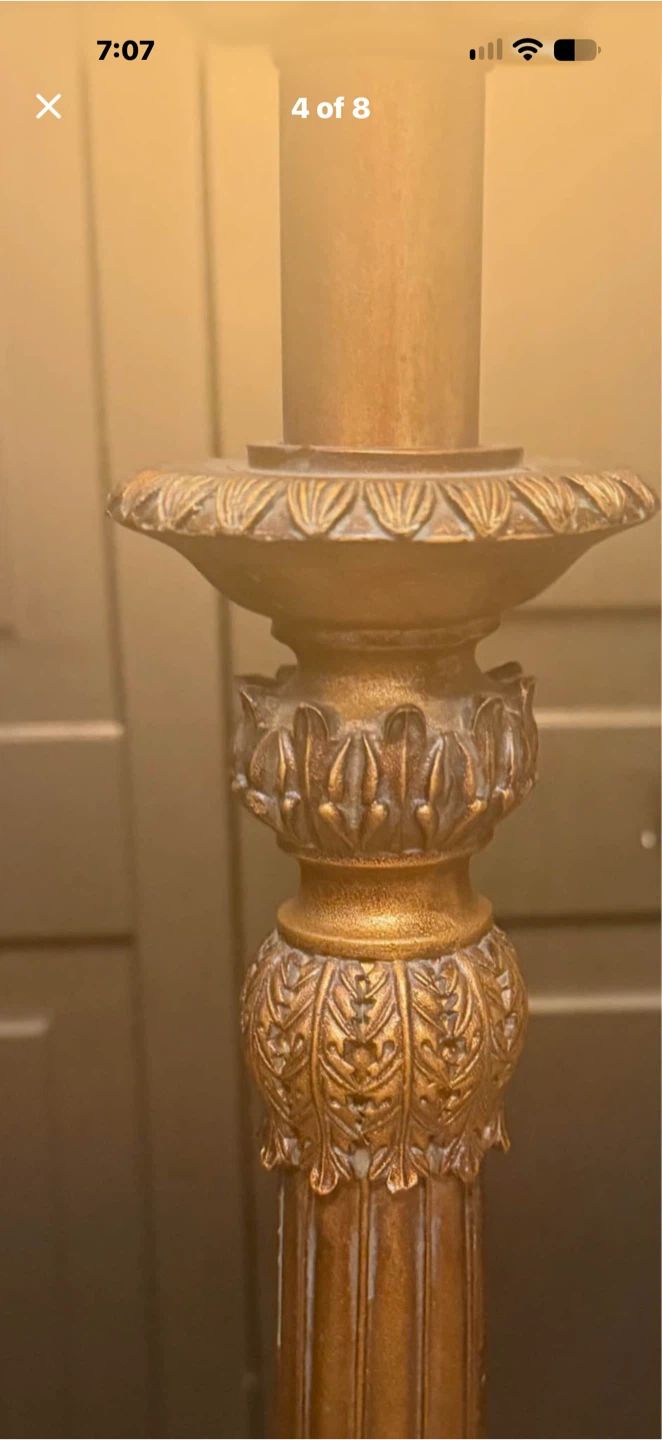 Vintage Style Faux Brass Column Table Lamp - photo 5