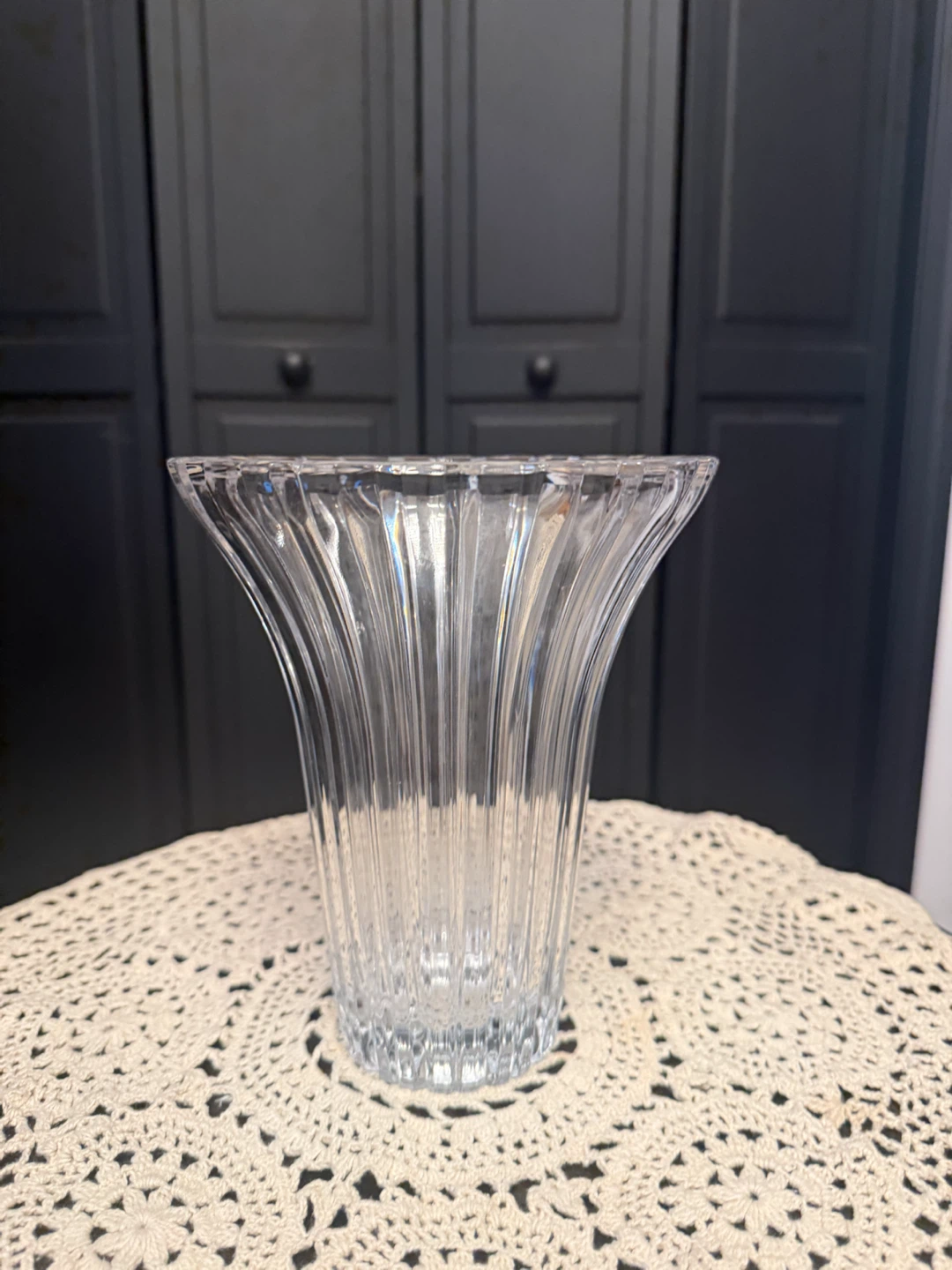 Balmore Crystal, Studio Nova Fluted Vase | Vertical Cut Glass