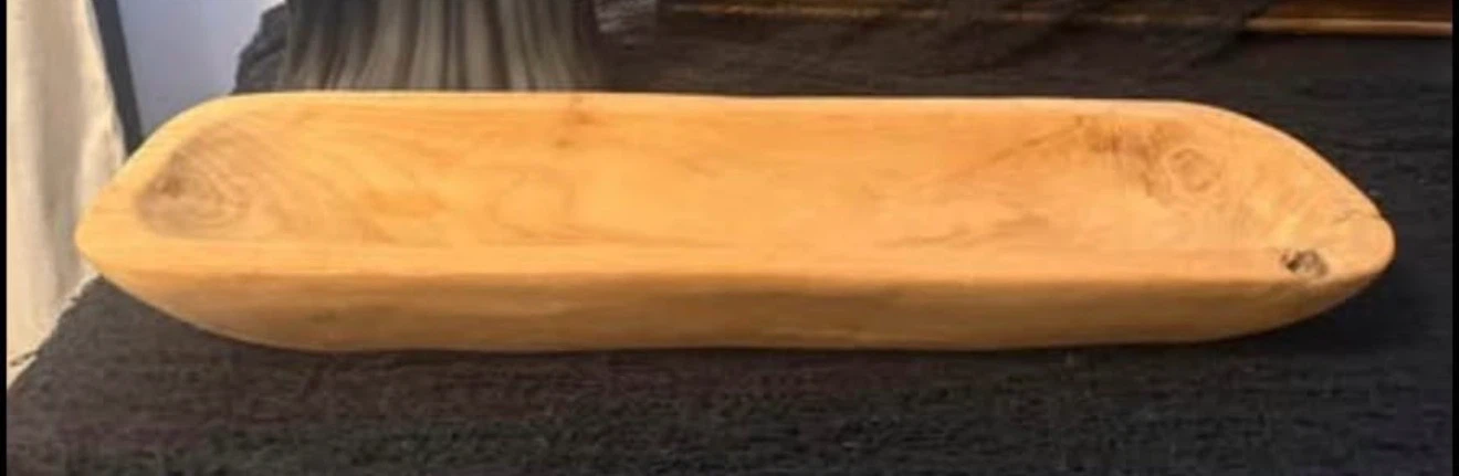 Hand-carved wooden dough bowl  20  x 5 inches