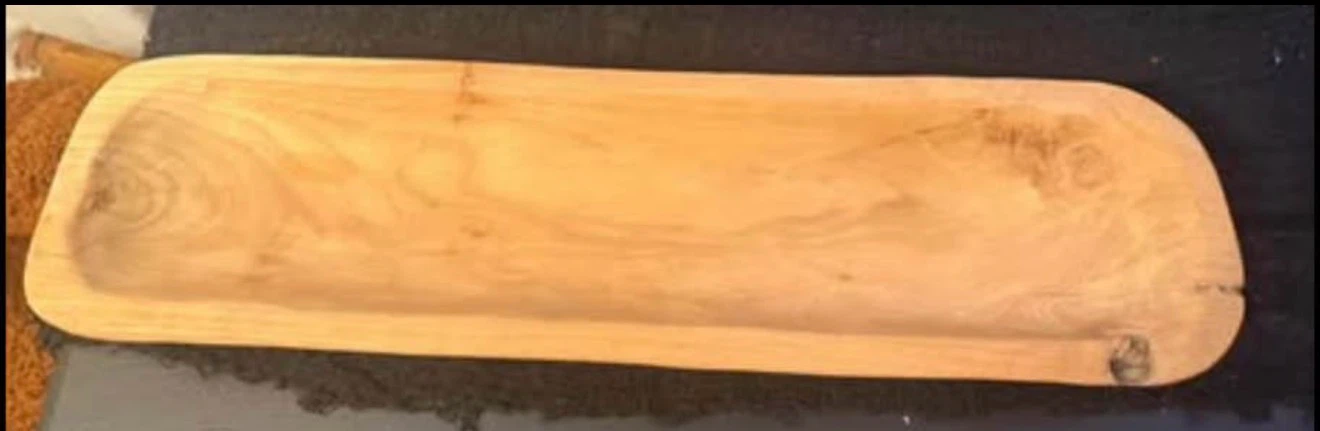 Hand-carved wooden dough bowl  20  x 5 inches - photo 2