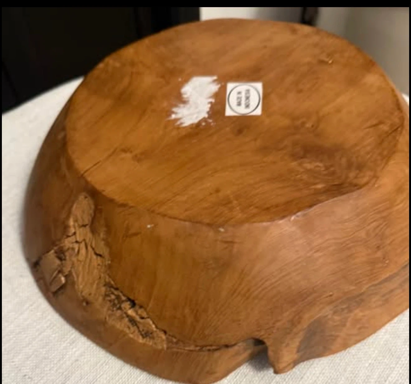 Teak Wood Bowl with Capiz Interior Modern Bowl - photo 4