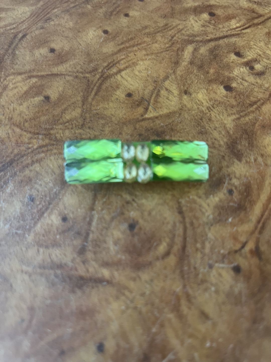 Green Crystal Hair Clip