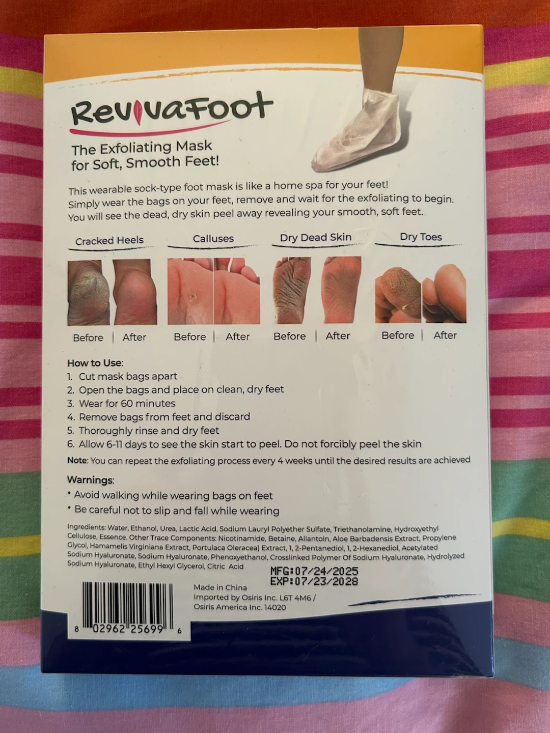 RevivaFoot Exfoliating Foot Mask 2Pk - photo 2