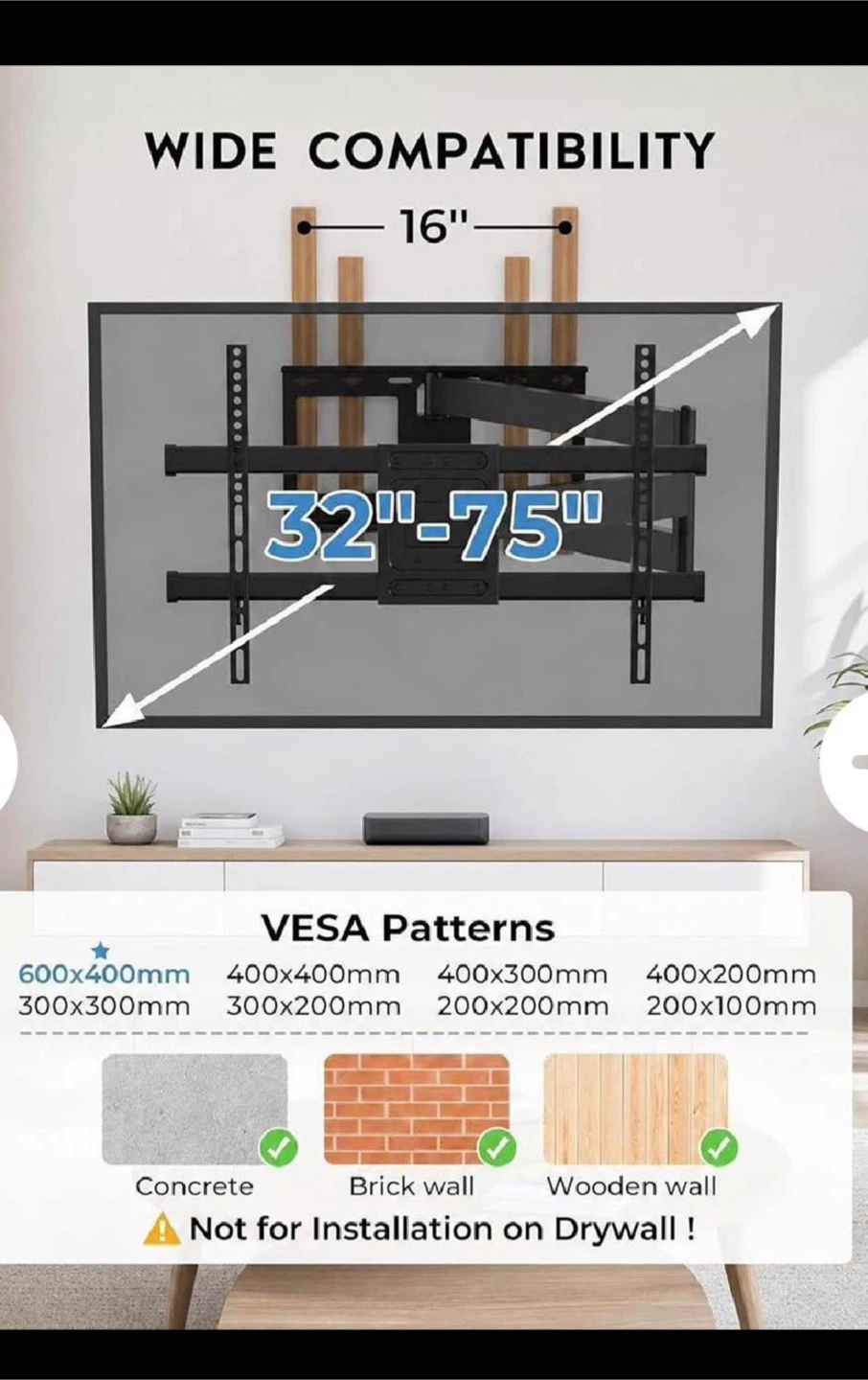 BONTEC Full Motion TV Wall Mount - photo 2