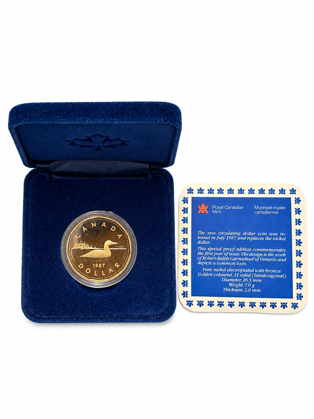 1987 Royal Canadian Mint Loon Dollar Proof Coin