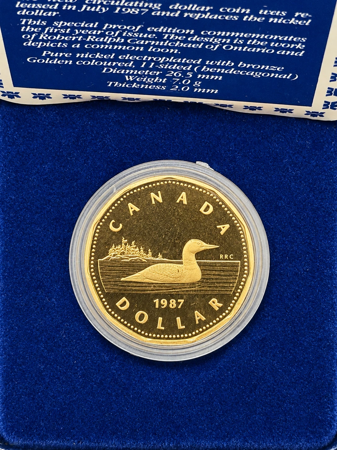 1987 Royal Canadian Mint Loon Dollar Proof Coin - photo 2