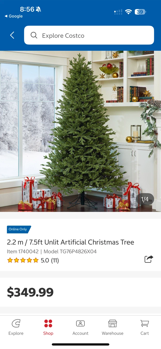 2.2 m / 7.5 ft Artificial Christmas Tree