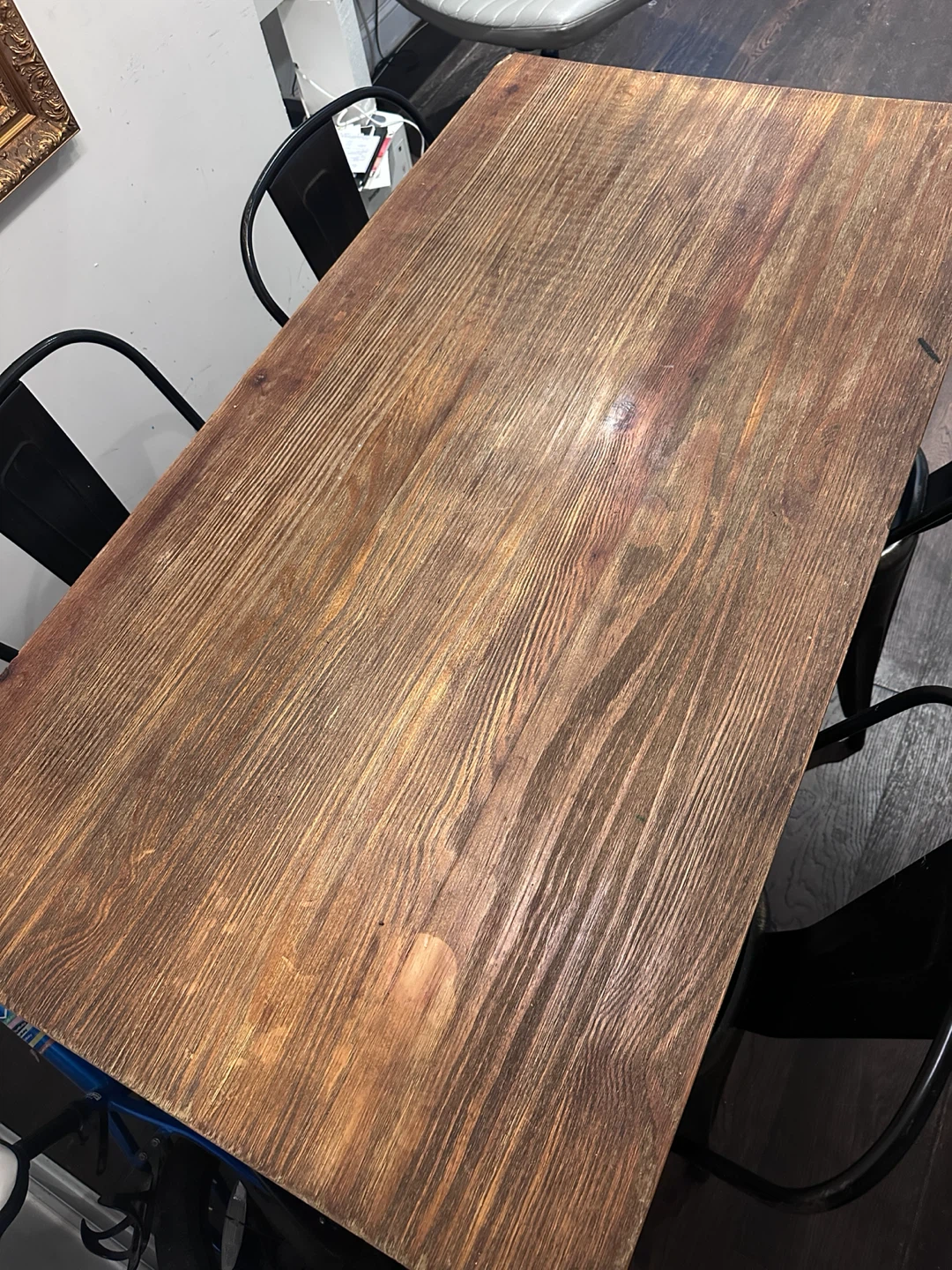 Industrial Style Wood and Metal Dining Table - photo 2