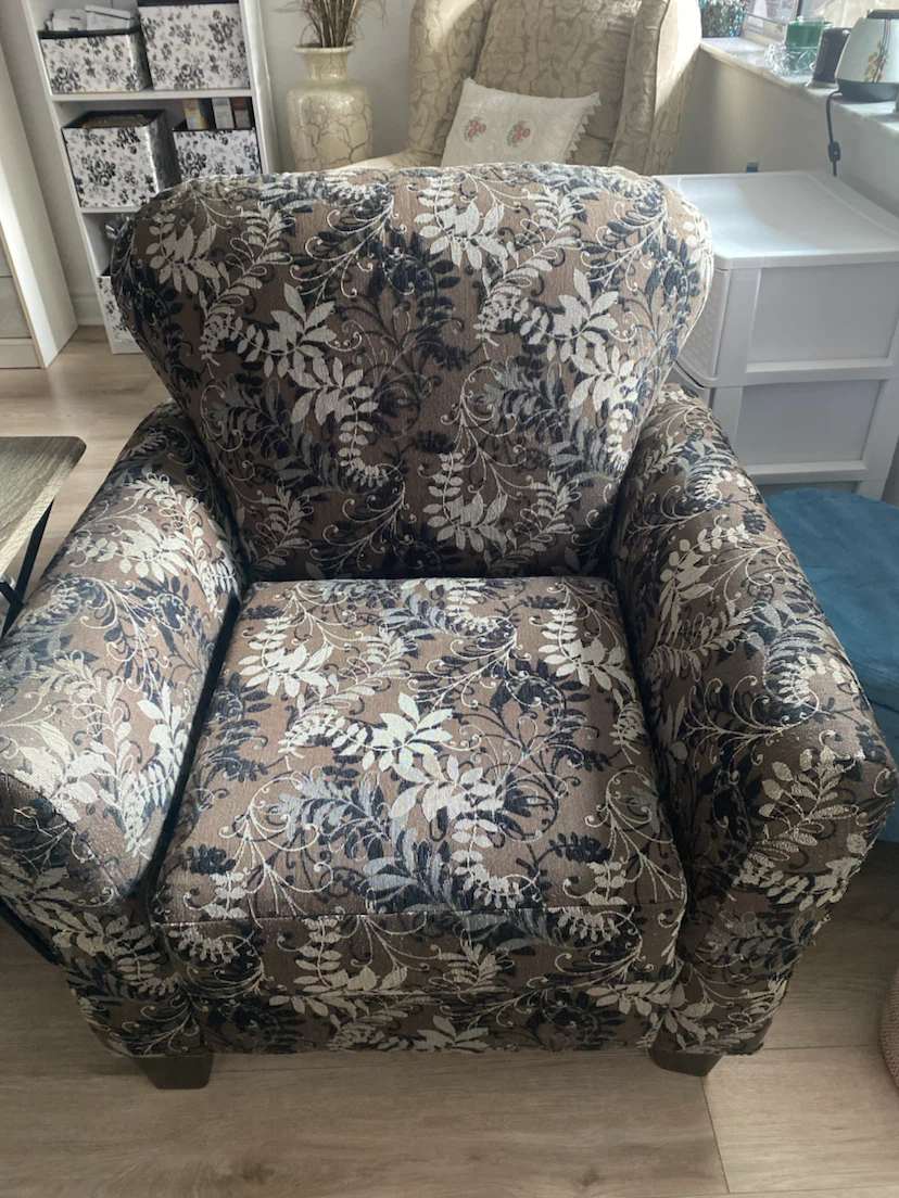 Floral pattern armchair