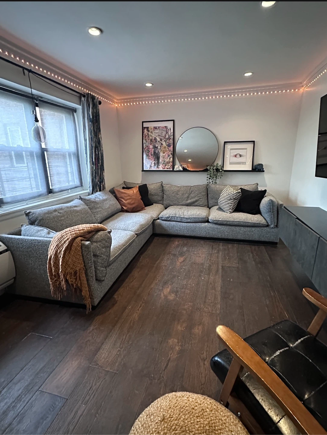 Gray L-Shaped Sectional Sofa